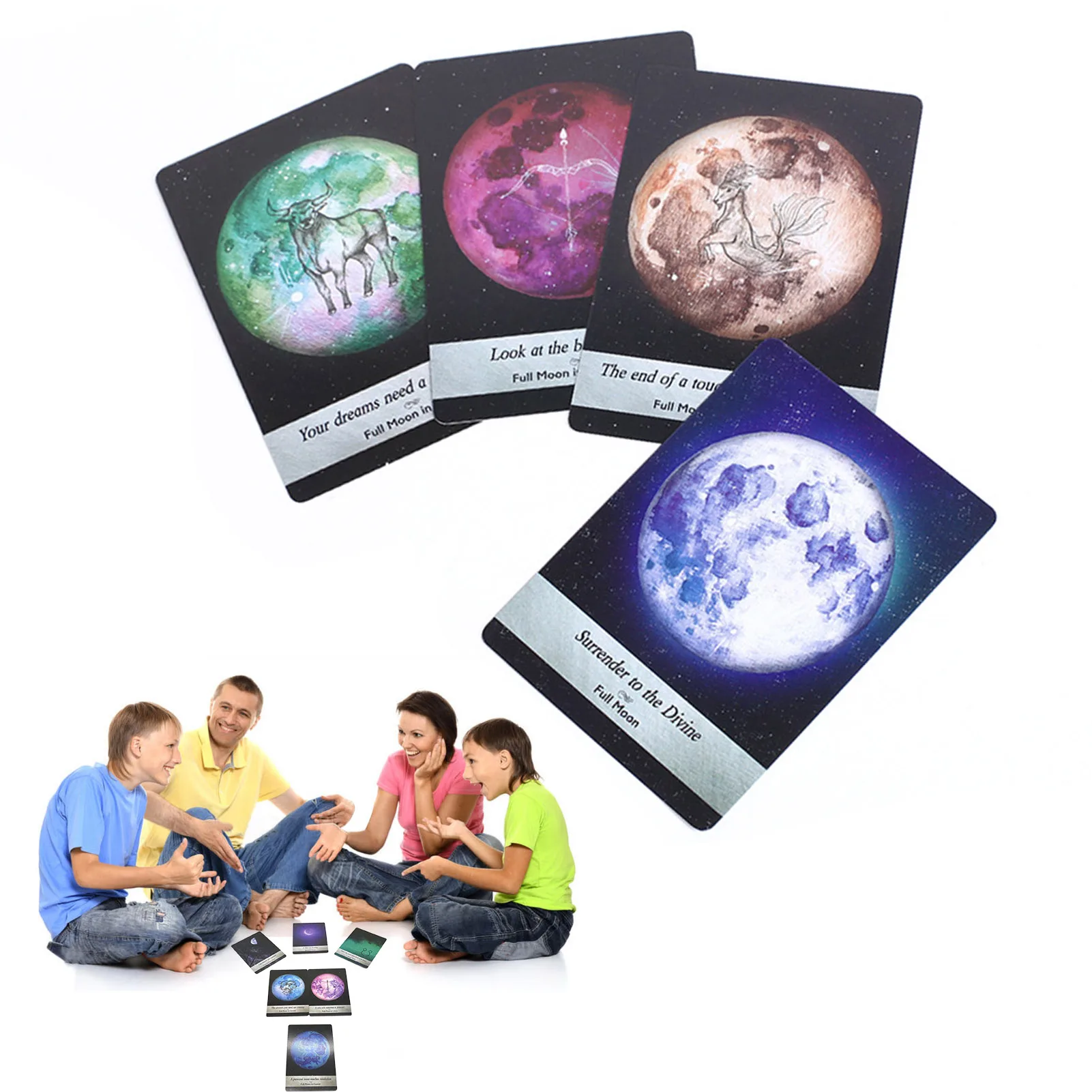 

44 Cards Moonology Oracle Tarot Cards Divination Fate Game Affectional Oracle Deck Tarot Table Game For Beginners With Manual