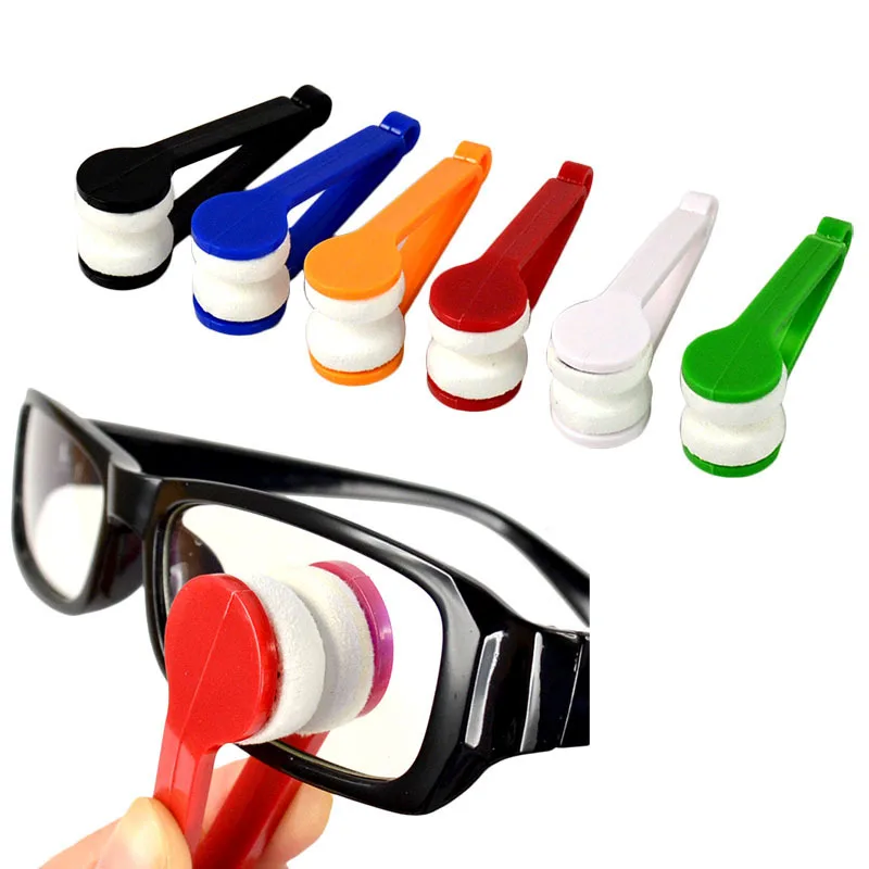 1pc Mini Multifunctional Glasses Cleaning Rub Eyeglass Sunglasses Portable Spectacles Microfiber Cleaner Brushes Wiping Tools