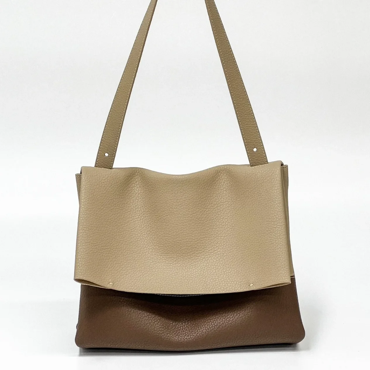 Лето 2023 большая сумка из натуральной кожи с цветными блоками нишевая