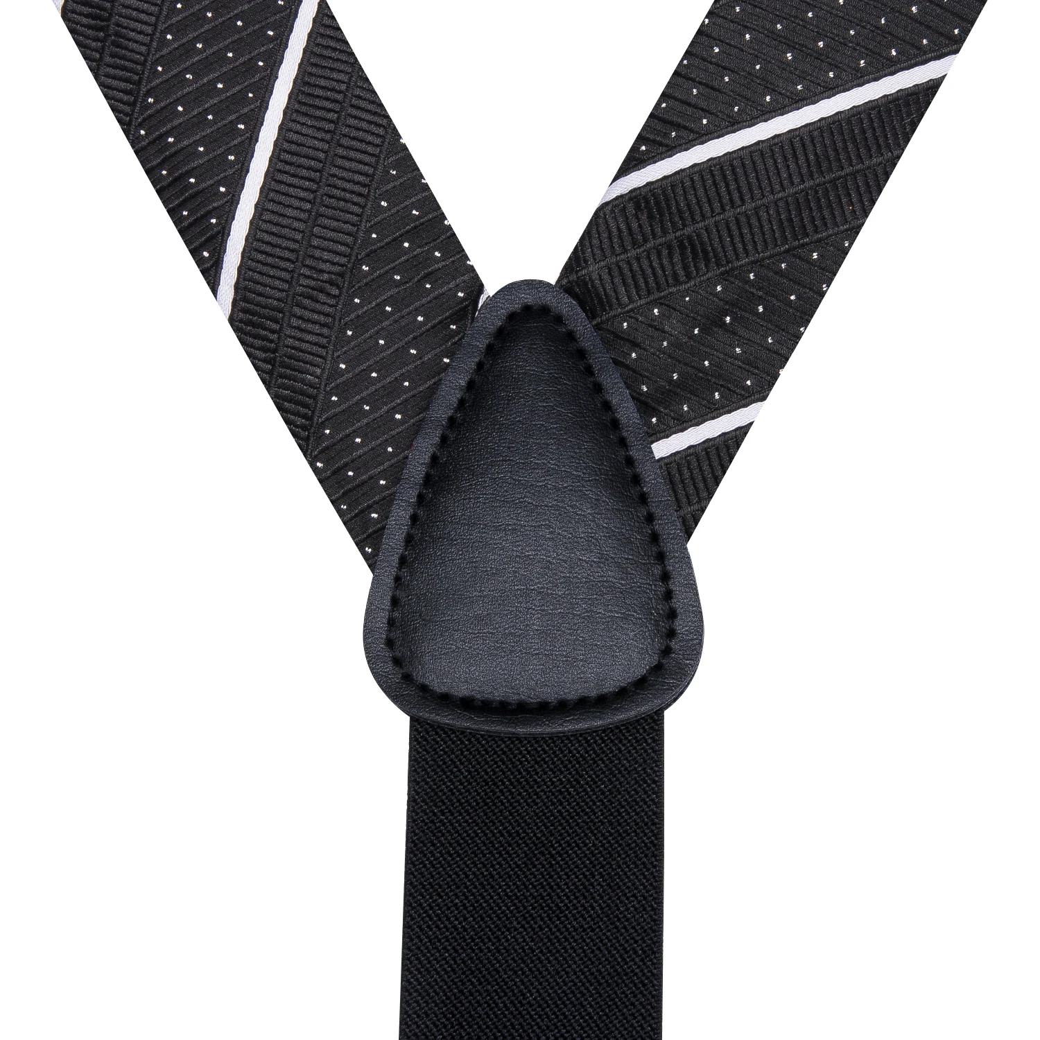 Hi-Tie Полосатый Черный Белый Шелковый мужской подтяжки и бабочка Hanky запонки
