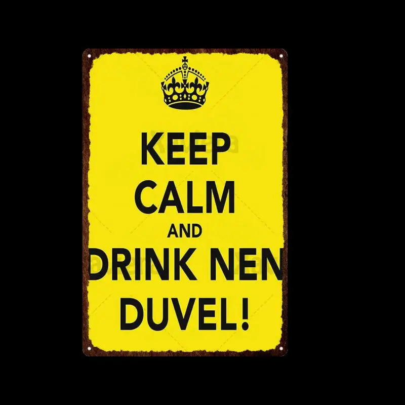 Винтажный металлический оловянный знак для пива Chouffe Duvel Orval декор паба бара клуба
