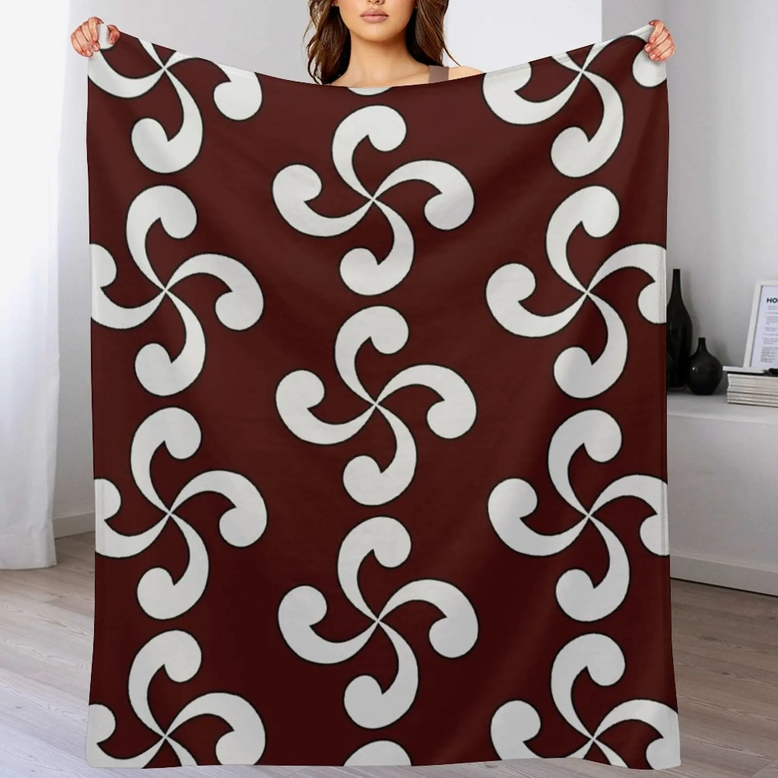 Lauburu (Basque Cross) Пледы для диванов Одеяла Украшения декоративных дизайнерских одеял