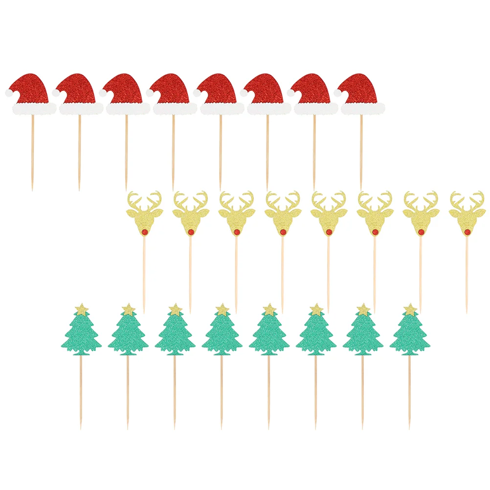 

Cake Picks Christmas Dessert Party Cupcake Wedding Toppers Pick Supplies Holiday Topper Decorations
