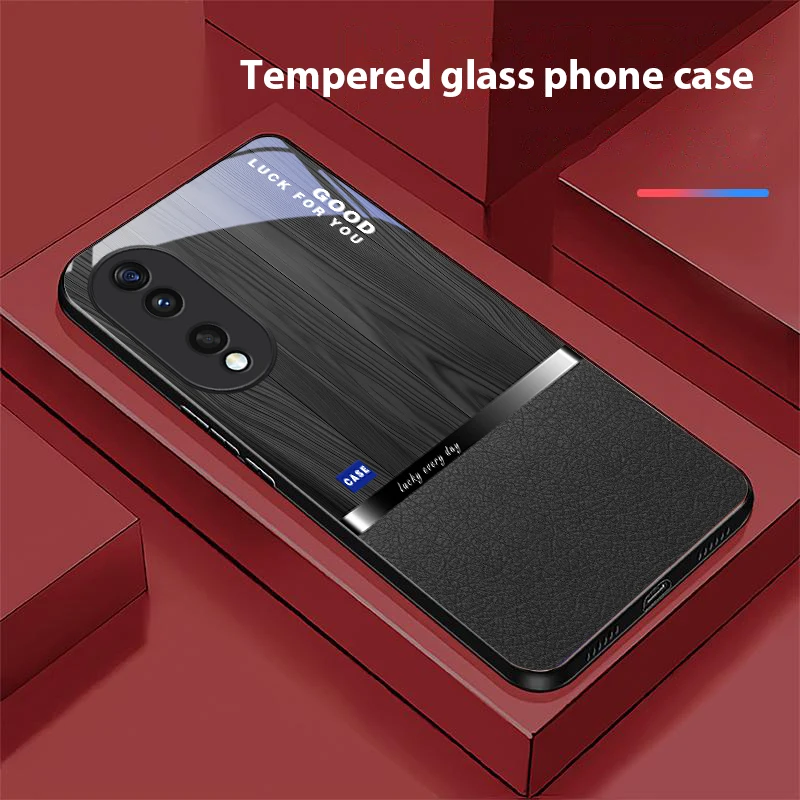 Фото Черный золотой чехол-накладка из стекла для Honor X6, X9c, X9, X6b, X8a, X8, X9b, X5b Plus, X8b, X5 Plus, X30, X9c Smart, X5b, X9a, X30, X50i №5