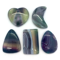 5 pcs exquisite striped agate pendant reiki healing natural stone meditation amulet diy jewelry necklace charm accessories