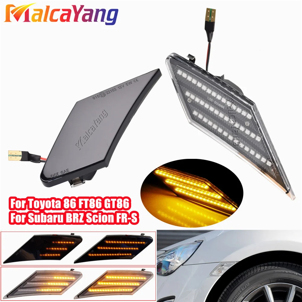 

Pair Dynamic Led Turn Signals Flowing light led side marker 12V Bumper light Sequential Blinker for Subaru BRZ for Scion FR-S