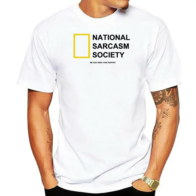 

2022 Hot Sale 100% cotton National Geographic X Sarcasm Society Mens Tee Street Swag Spoof T-shirt S-3XL Tee shirt