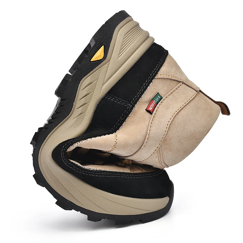 SALUDAS Men Leather Boots Outdoor Camping Travel Hiking Shoes Waterproof Winter Boots Fashion Luxury Casual Sneakers Male