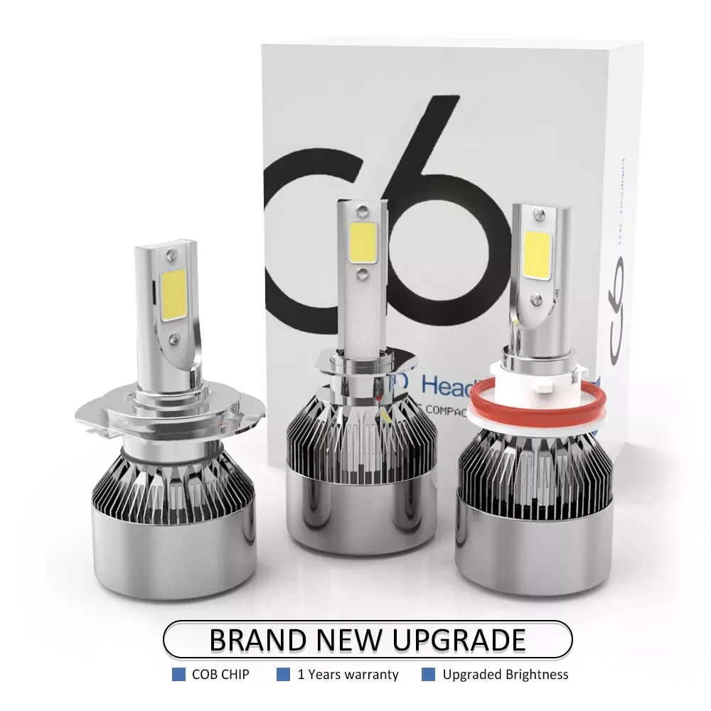 

2PCS/lot C6 led Car Headlight H7 LED H4 Bulb H1 H11 HB3 9005 HB4 9006 72W 4000lm 8000lm Auto Lamps Fog Lights 12V Cold White
