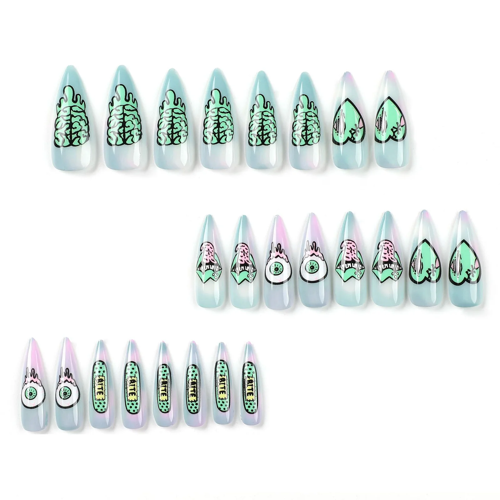 

Gradient Color Dyed Press-on Nail Reusable Full Coverage Resin False Nails for Salon Expert and Naive Women