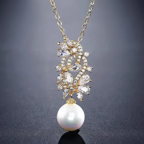 ZAKOL Женское ожерелье кулон медный циркон