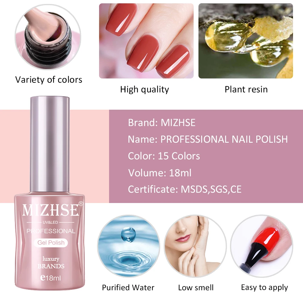 MIZHSE 18ml Гель-лак Матовый Лак Гибридный Ноготь Верни Полуперманентный Эмаль Геллак Акригель Дизайн на ногтях.