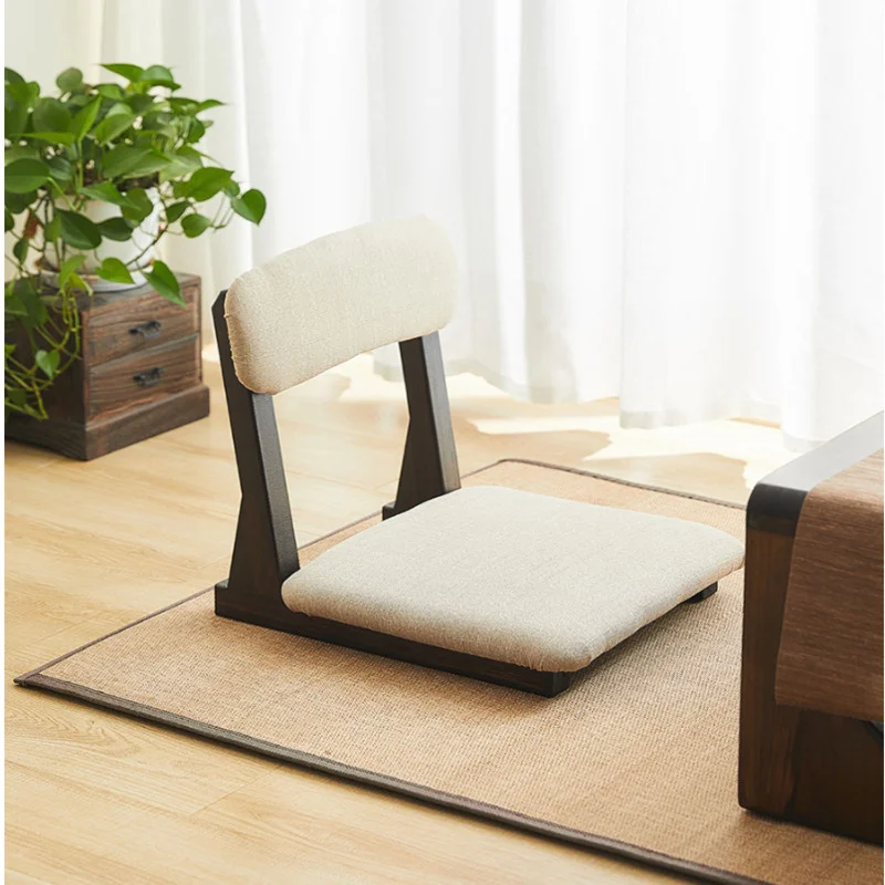 

Japanese-style Solid Wood Tatami Seat Simple Dormitory Bed Lazy Chair Legless Stool Removable Backrest Floor Seats