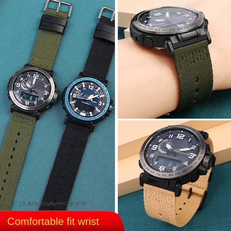 Нейлоновый холщовый ремешок для Casio PRW-6600Y-1/2A PRG-650 GA2000 быстросъемный мужской