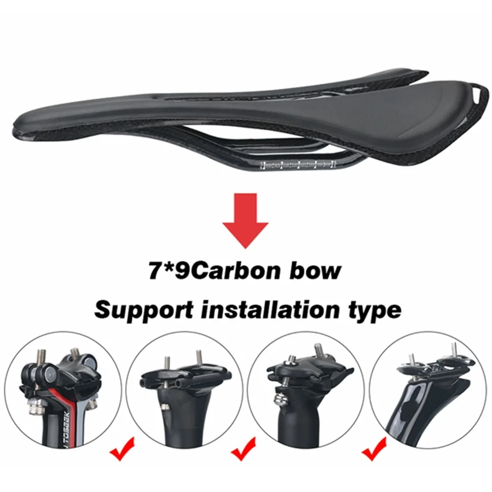 TOSEEK SD05 Карбоновое седло для велосипеда дорожный велосипед MTB подушка кожаное