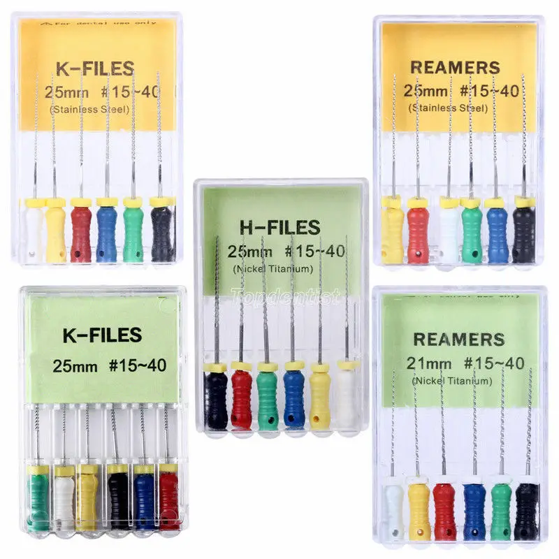 

1 Pack Dental Endodontic K/H-files REAMER Endo Root Canal Niti/Stainless Steel