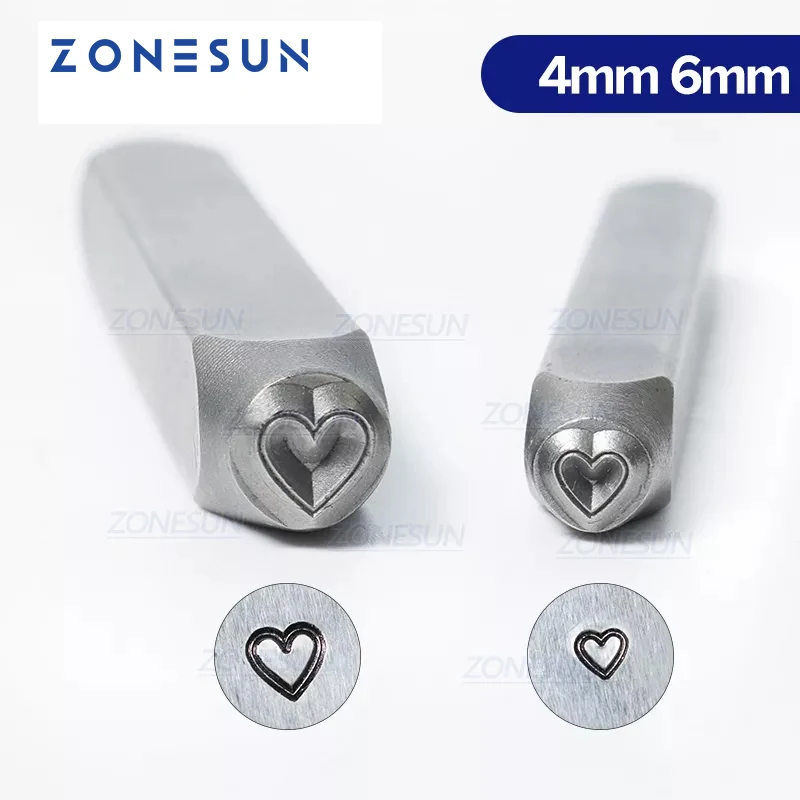 

ZONESUN Heart Jewelry Stamping Metal Alphabet LOGO Steel Stamps Mold Marking Tool Punch Die For Leather Ring Bracelet Necklace