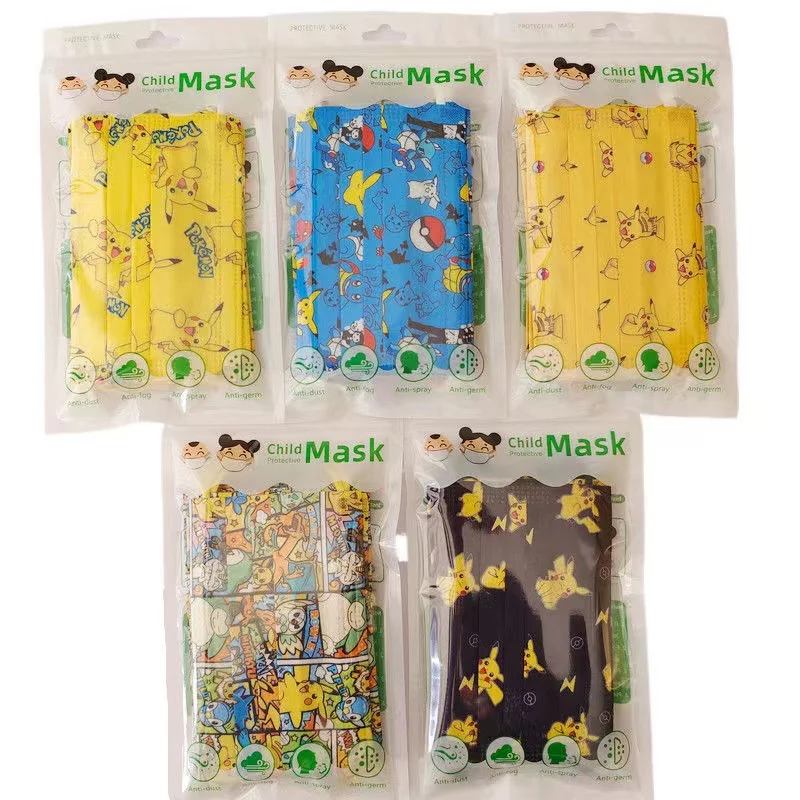 

Pokemon Pikachu Blastoise Snorlax Dust Protection Mask Anime Kawaii Children's Dustproof and Windproof Household Kids Toys Gifts