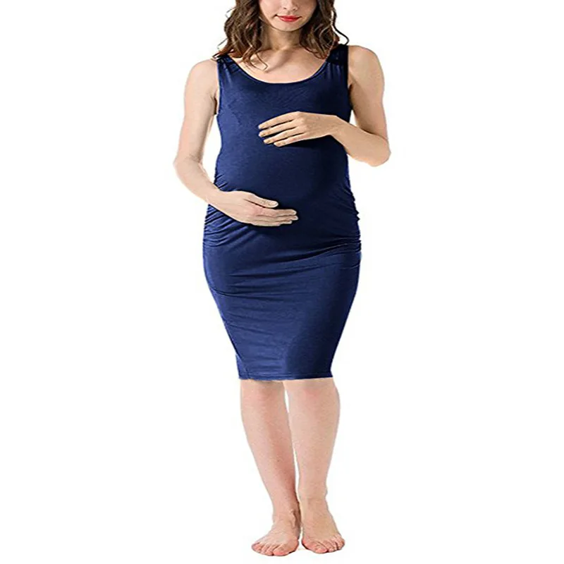 Sexy Maternity Bodycon Dress Summer Stretchy Sleeveless Loose Maternity Dresses Casual for Pregnancy Clothes Women S-XL enlarge