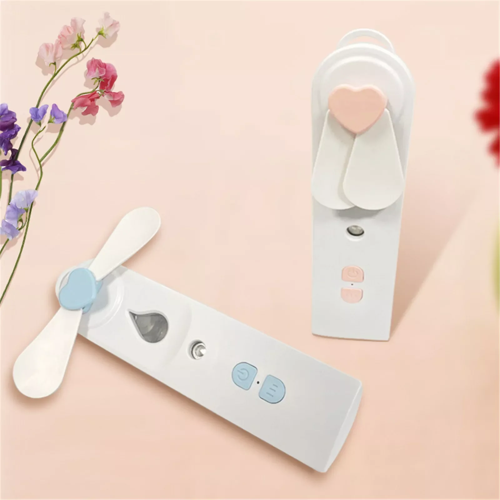 

Новый портативный мини-вентилятор 2 в 1, увлажнитель воздуха, перезаряжаемый через Usb ручной вентилятор, вентилятор для распыления воды, паро...