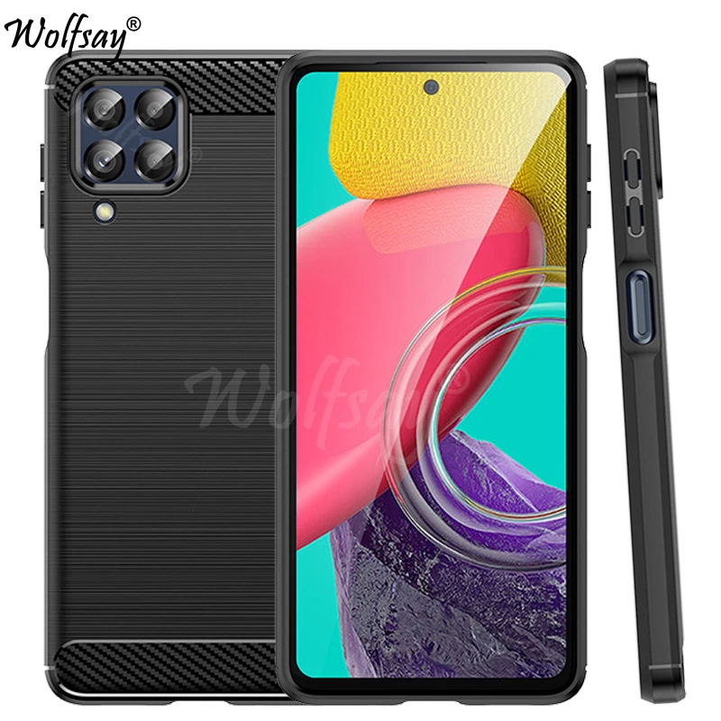 

Чехол для Samsung Galaxy M53, силиконовая задняя крышка из углеродного волокна для Samsung M53, M23, M52, M42, M32, M22, M12, чехол для Samsung M53
