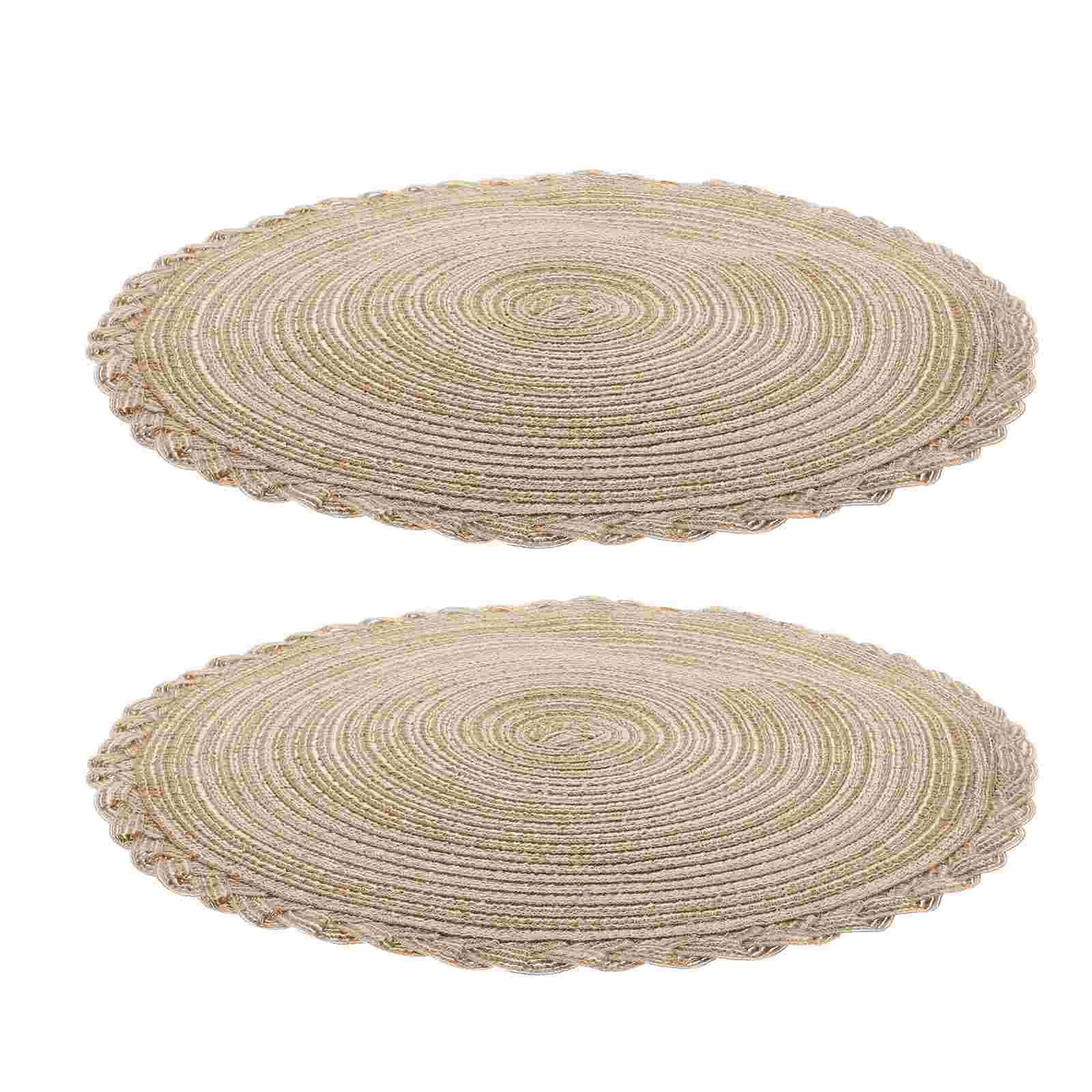 

Mat Placemat Table Cup Heat Mats Round Hot Dining Coaster Decorative Resistant Pads Place Pot Proofdish Coasters Woven Drinkspad