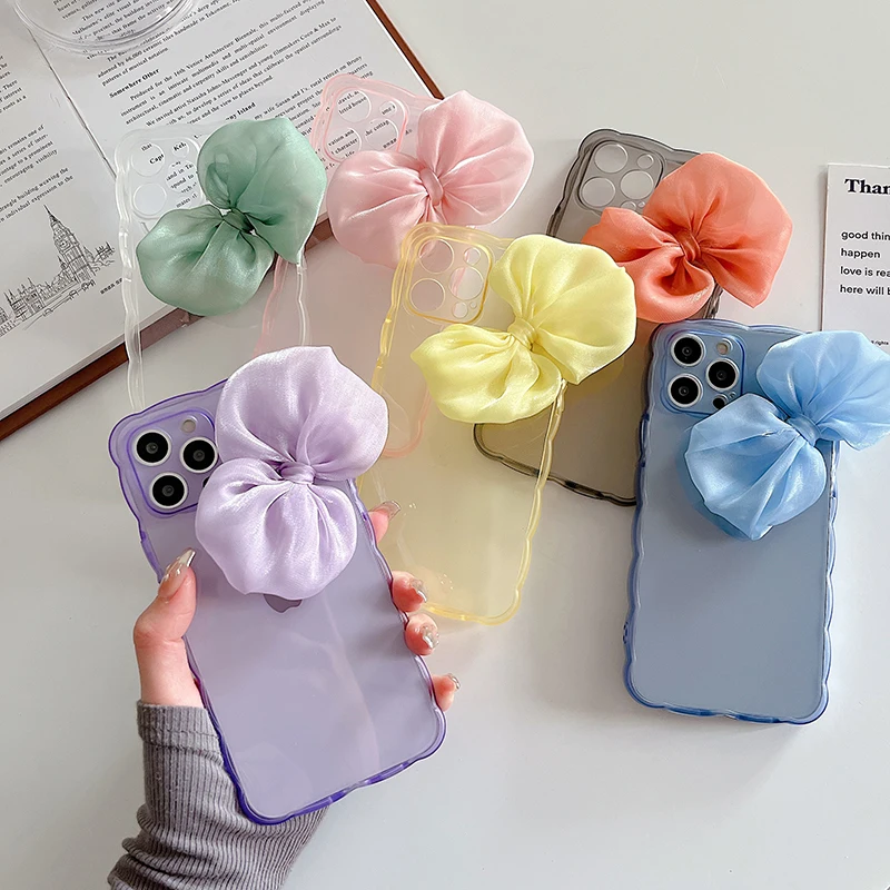 

Cute 3D Bow Phone Case for iPhone 12 13 pro XS MAX X XR Cover