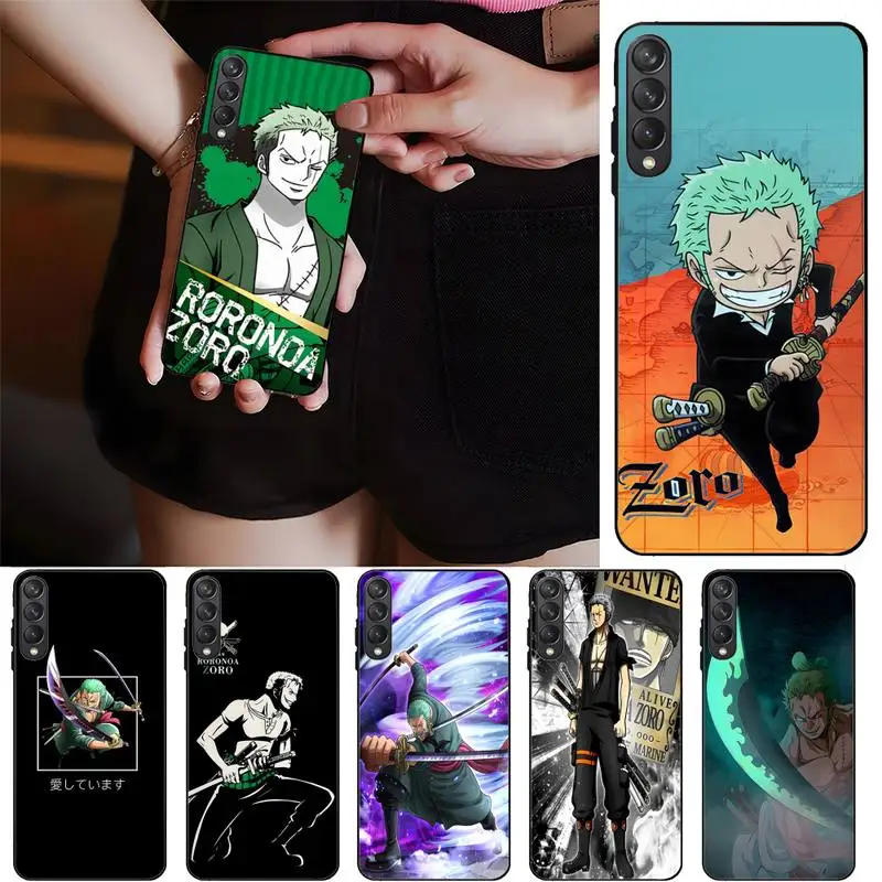 

BANDAI Anime One Piece Zoro Phone Case For Huawei Honor 7A Pro 20 10 Lite 7C 8A 8X 8S 9X 10I 20I Black Soft Silicone Case Funda