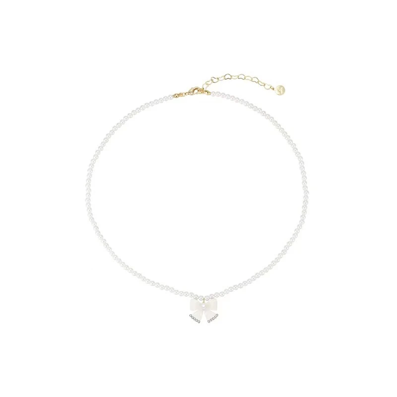 Роскошное дизайнерское жемчужное ожерелье с бантиком искусственная подвеска