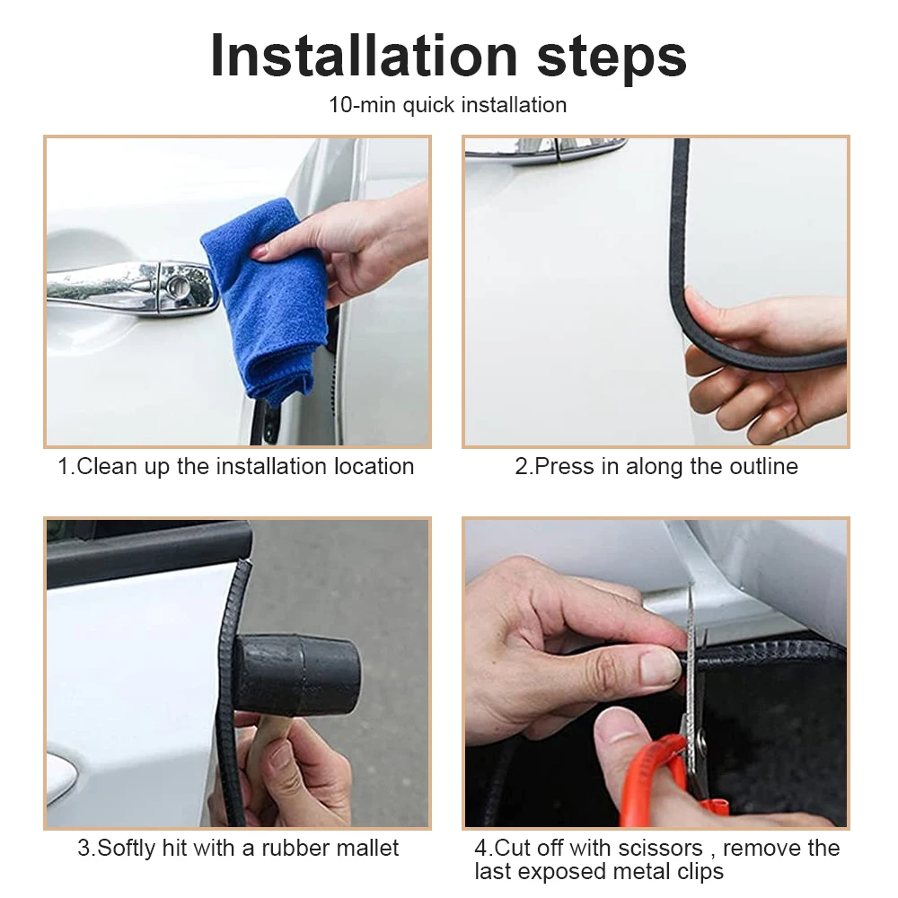 Универсальная защита для автомобильных дверей кромок 2/5/10/12 м литье полоса