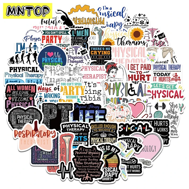 

10/30/50pcs/set World Physical Therapy Day Cartoon Word Graffiti Stickers For Skateboards Laptop Luggage Diy Kids Phone Case