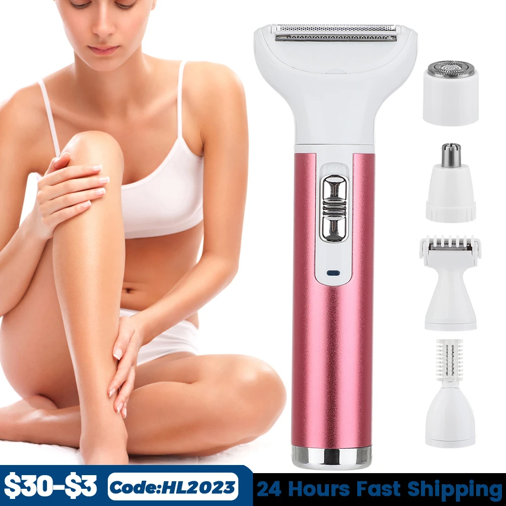 

5 in 1 Electric Hair Remover Rechargeable Lady Shaver Nose Hair Trimmer Eyebrow Shaper Leg Armpit Bikini Trimmer Women Epilator