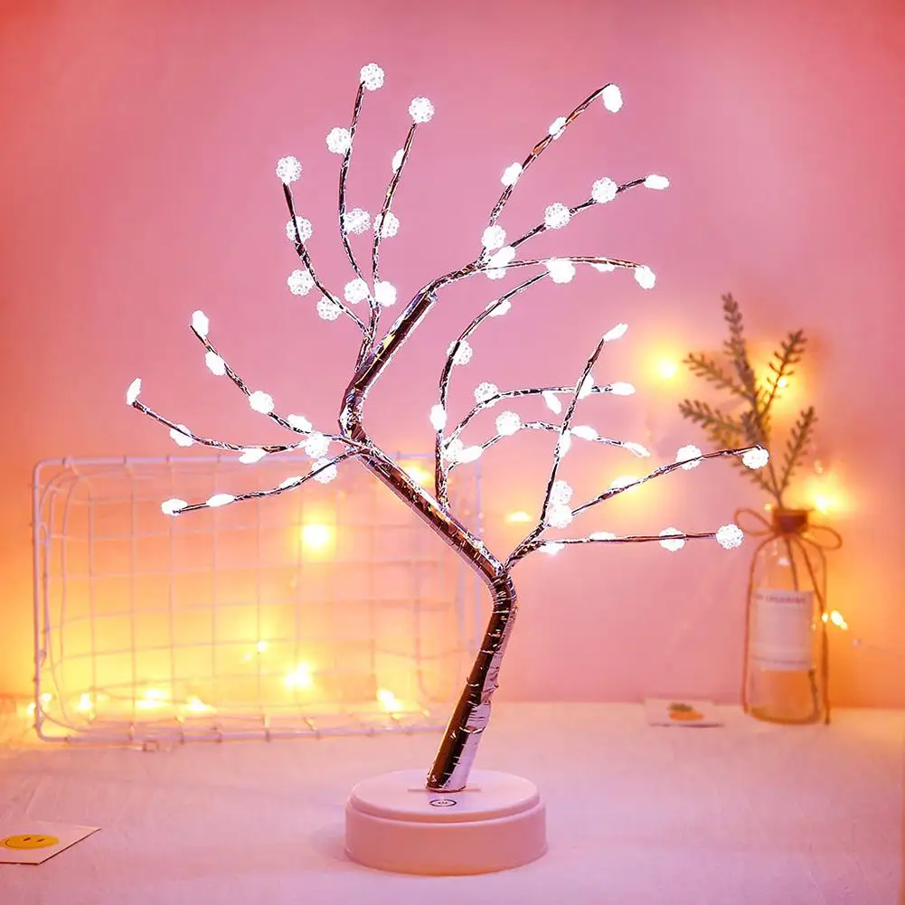 

Switch Control Touch LED USB Tree Lights Touch-Sensitive Tree-Shaped Decorative Potted Indoor Home Xmas Decor Snowflake Lamps