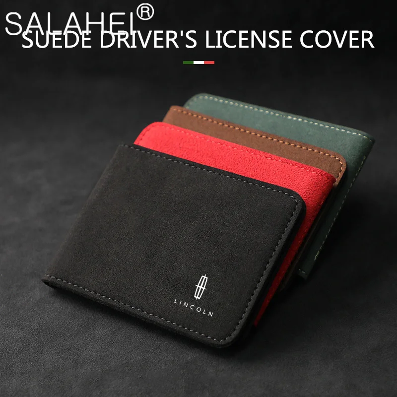 

Car Suede Leather Driver License Cover Ultra Thin Protective Holder For Lincoln Continental Navigator MKC MKT MKZ MKX Aviator