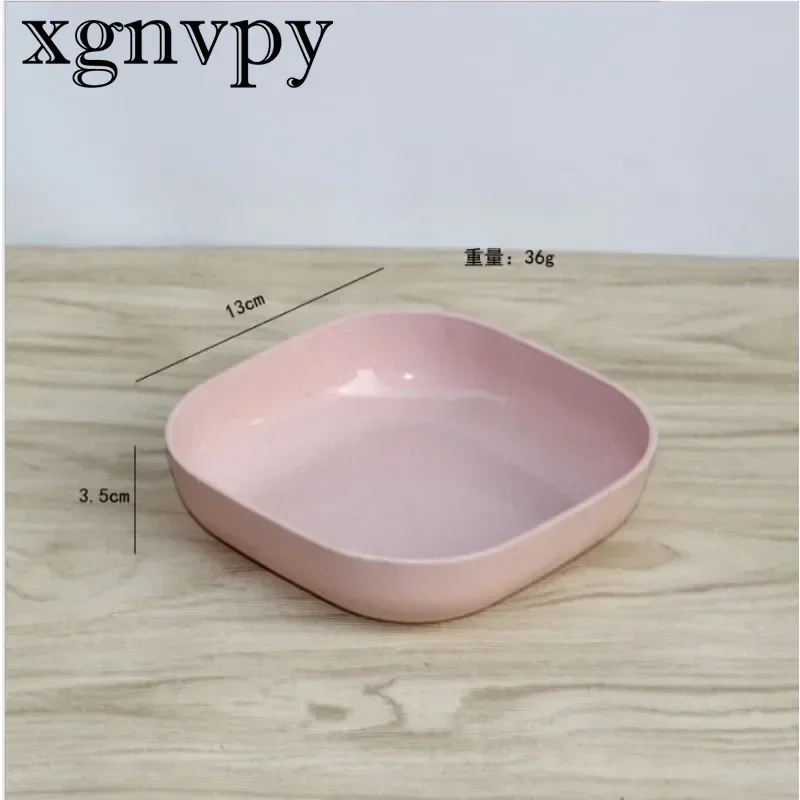xgnvpy Wheat Straw Round Plate Set Unbreakable Lightweight for Dessert Dinner Home Picnic Fruit Salad Snack Kids Friendly