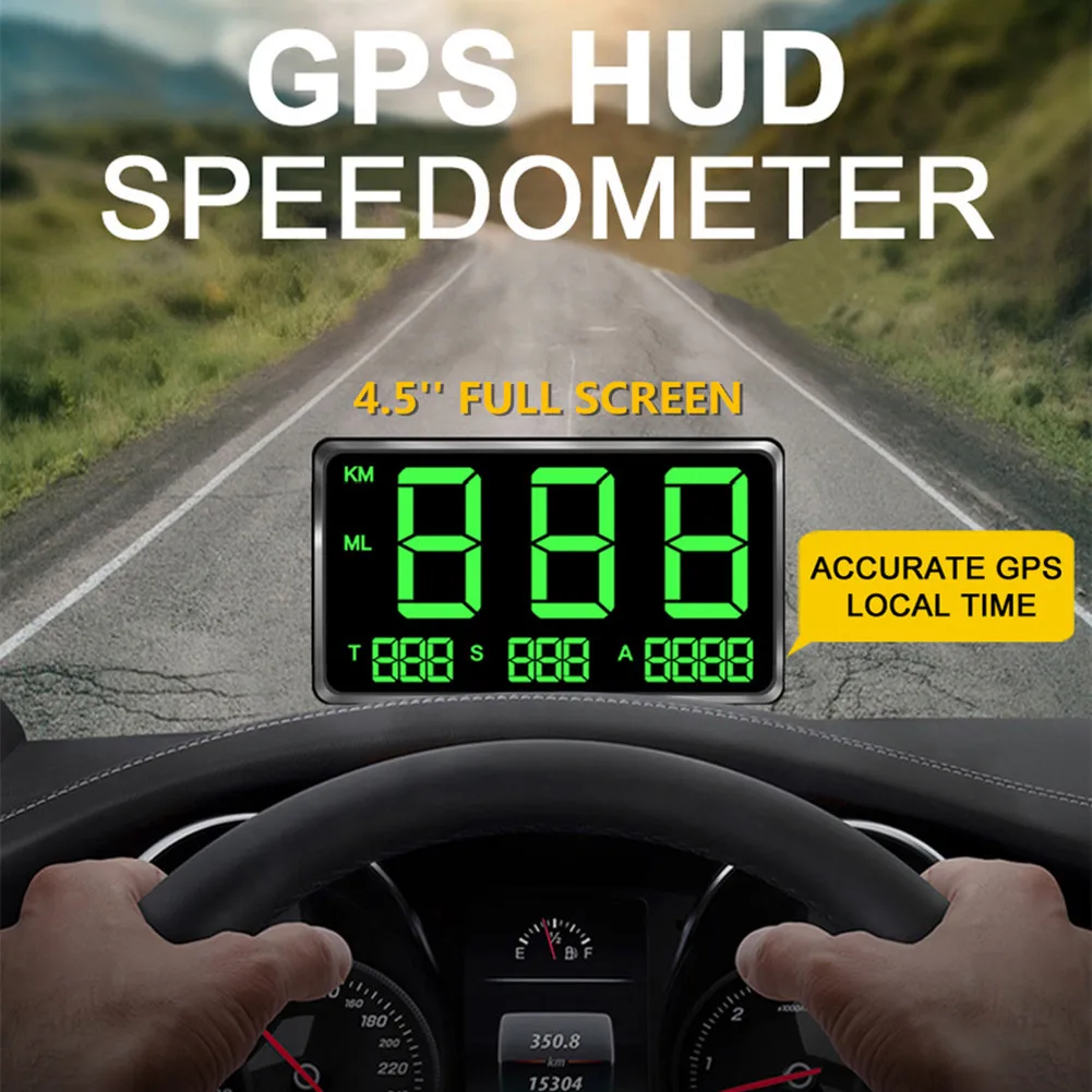 Универсальный цифровой автомобильный GPS Спидометр км/ч дисплей HUD сигнализация