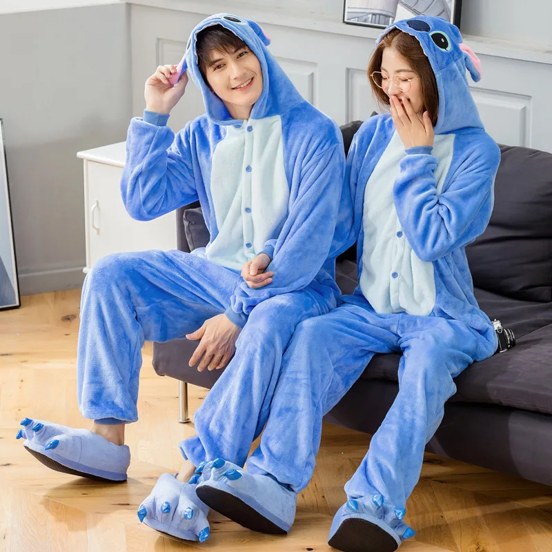 Winter Warm Adults Animal Cosplay Onesies Women Men Long Sleeve One Piece Pajamas Halloween Christmas Costume Hooded Jumpsuits