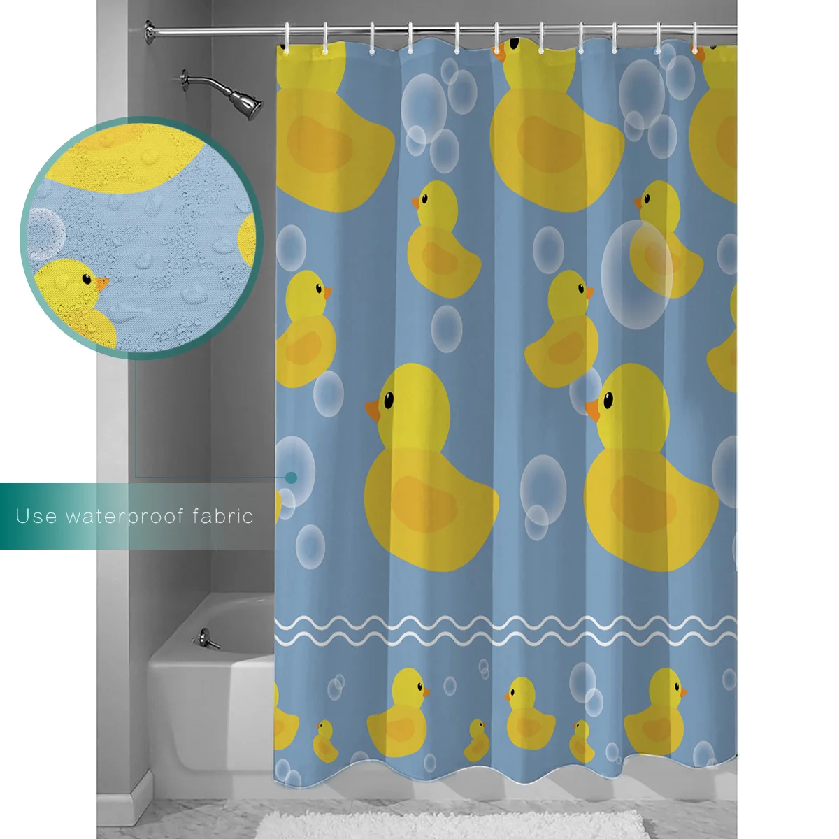 Занавеска для душа из пузырьковой маленькой желтой утки Комплект штор в ванную