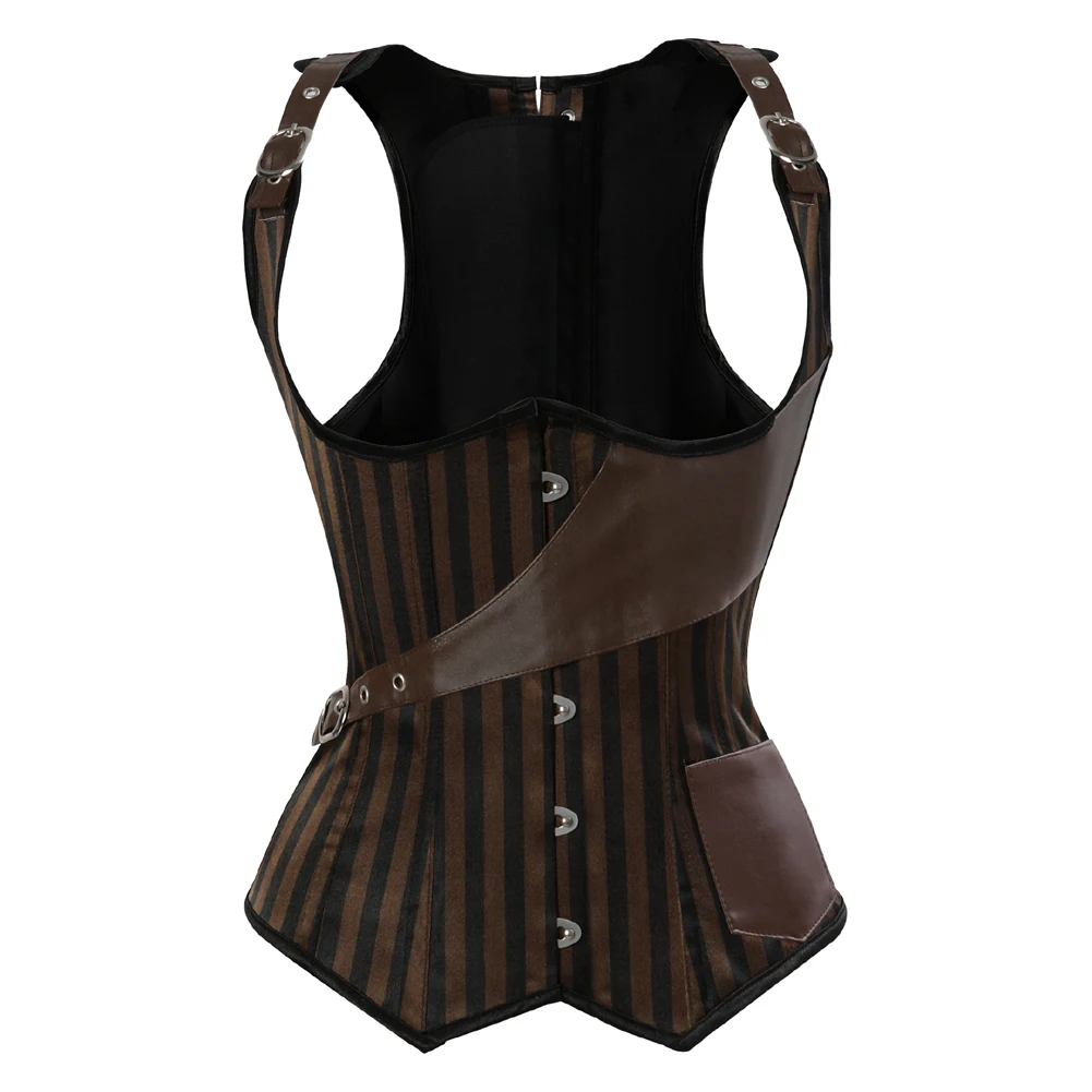 

Steampunk Underbust Corset Vest Tops Sprial Steel Boned Corsets Bustiers Burlesque Pirate Corset Waist Trainer Plus Size S-6XL