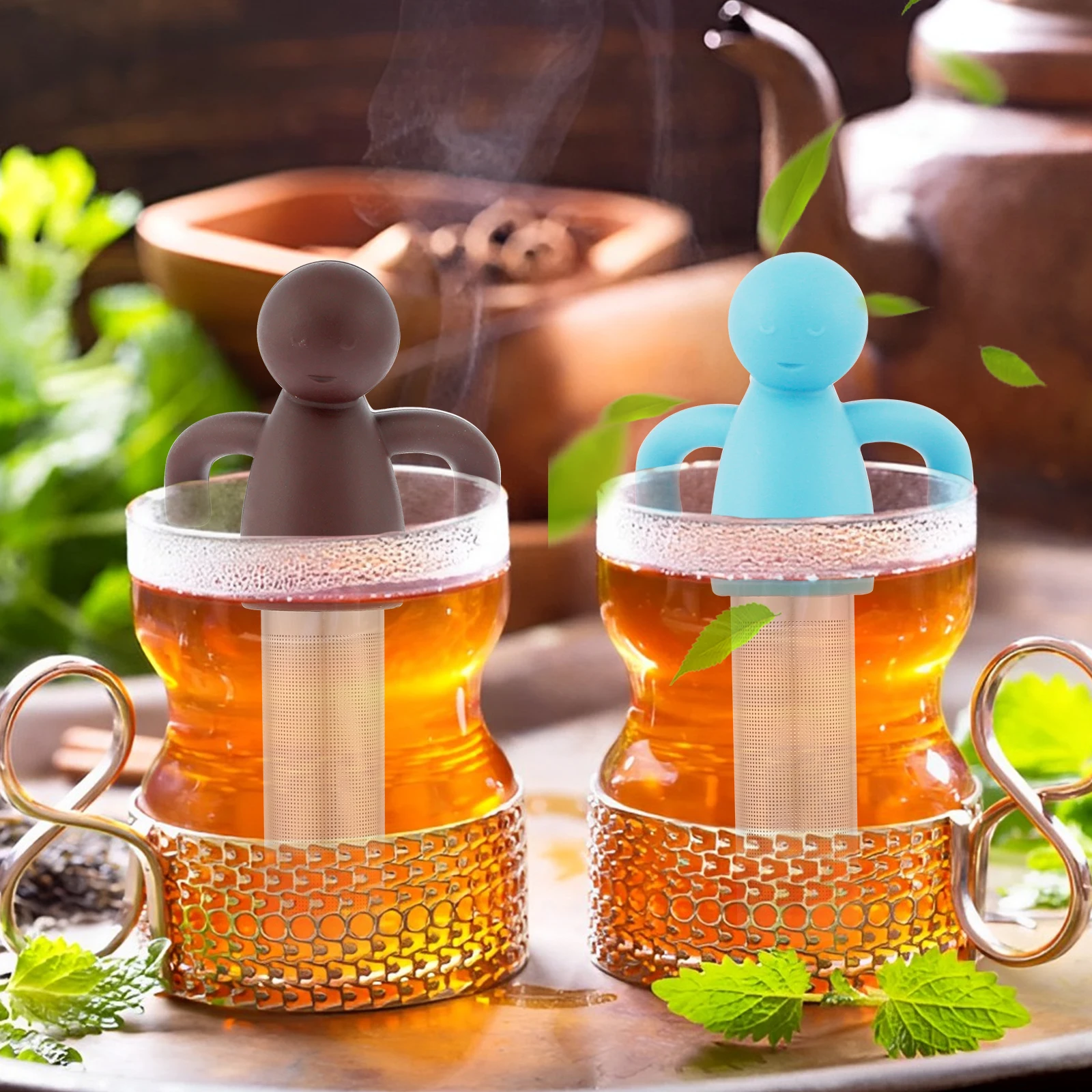 4 шт. силиконовые фильтры для заваривания чая из нержавеющей стали