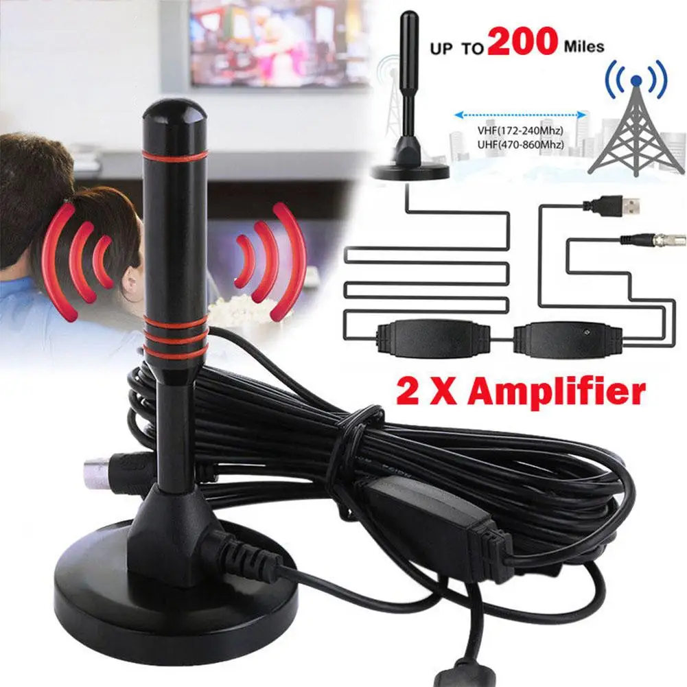 

200 Miles Ultra HD Digital Indoor Amplified TV Antenna HDTV With Amplifier VHF/UHF Indoor Outdoor Aerial HD Set wholesale new