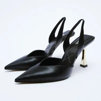 brand zarz 2022 summer new womens shoes fashion pointed high heels female stiletto black single shoes lacing sexy pumps sandals
