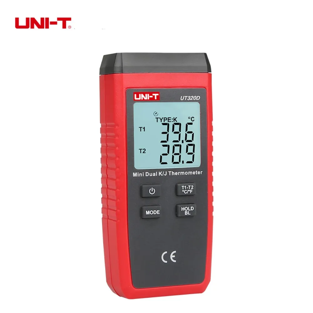 Фото Цифровой термометр UNI-T UT320D UT320A, мини двойная термопара типа K J, измеритель высоких температур от-50 ℃ до 1200 ℃, тестер №3