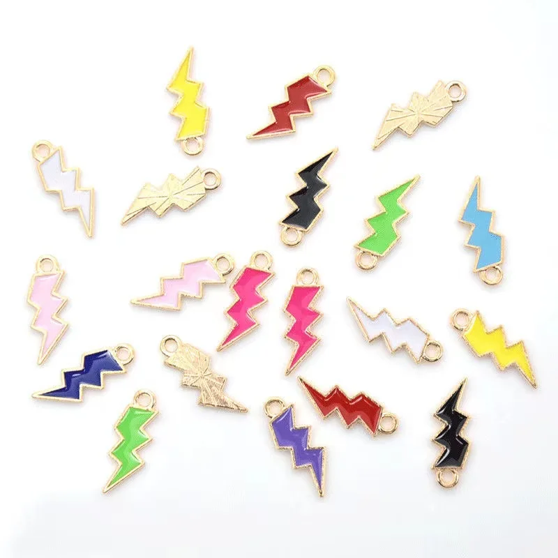 

10Pcs Colorful Enamel Mini Lightning Charms Pendants for Necklaces Bracelets DIY Jewelry Making Accessories