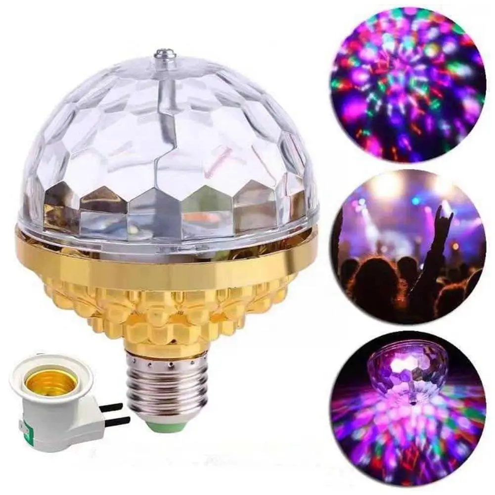 

Colorful Auto Rotating Stage Lighting Effect Light Disco Lamp E27 Dance Home Ball Party KTV Party Bulb DJ Atmosphere Magic Y4M2