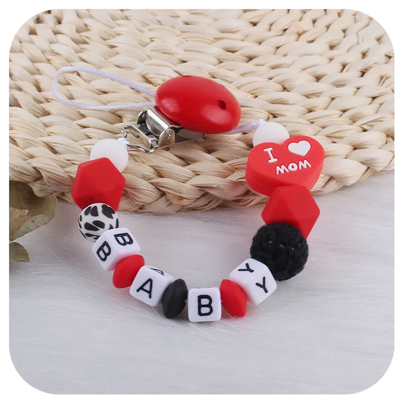 Персонализированные именные зажимы для соски силиконовый атташе ручной работы