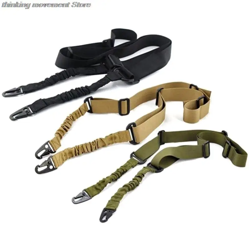 

1PC Outdoor Tactical Two 2 Point Rifle Sling Strap High Density Nylon Slant Strap Adjustable Bungee Sling Quick Release