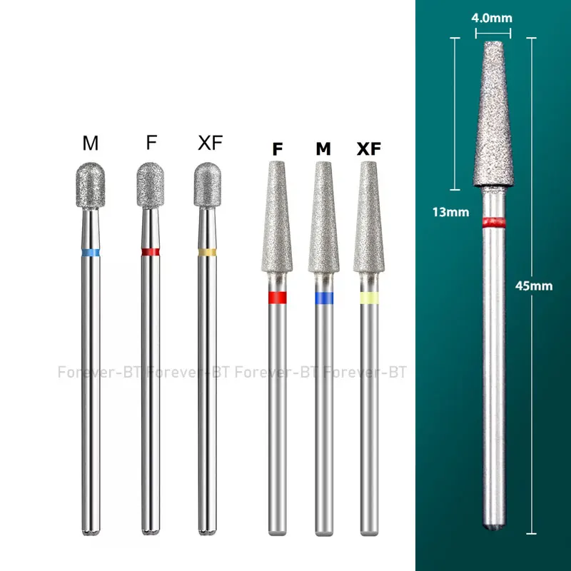 

2Pcs/Lot Nail Dril Bits Diamond Milling Cutter Nail Cuticle Cutter Burr Nail Drill Bits for Electric Drill Manicure Tools