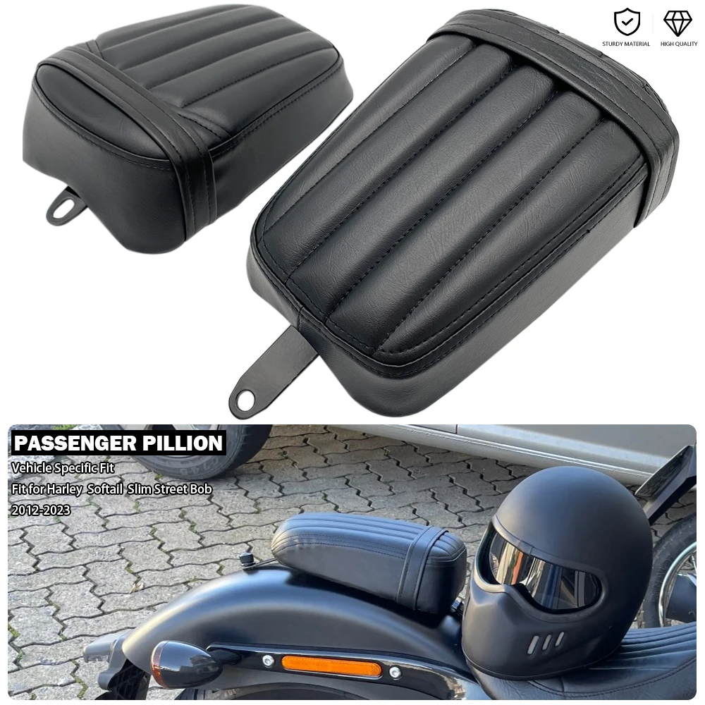 

Motorcycle Seat Passenger Pillion Rear Saddle Cushion For Harley Softail Slim Street Bob 114 FXBBS FXST FXS FLSL FLS 2012-2023