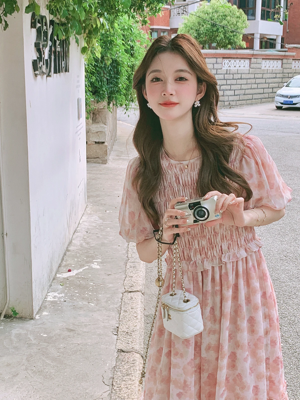 Розовое платье женское лето 2024 Новое поступление элегантная юбка с пышными